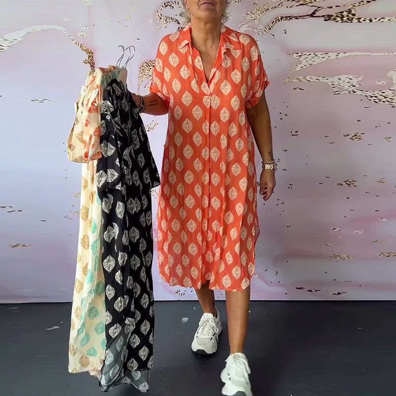 Celia | Modern Printed Midi Dress