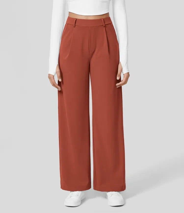 Clara Flex™ - Pleated Stretch Fabric Pants