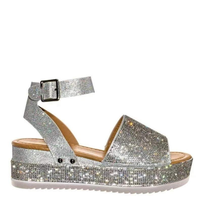 Eleanor | Sandal with high glitter heel