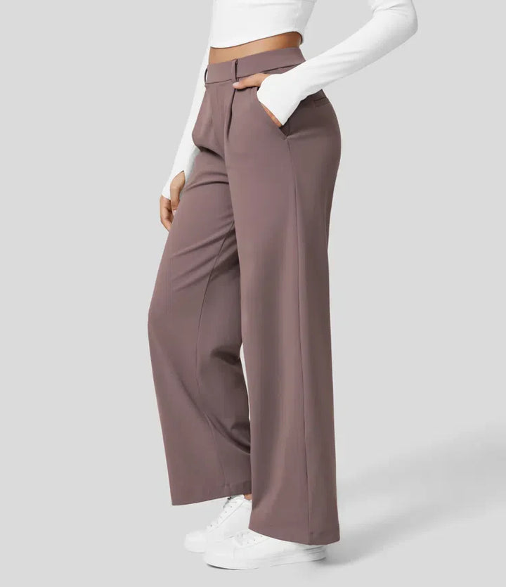 Clara Flex | Pleated Stretch Fabric Pants