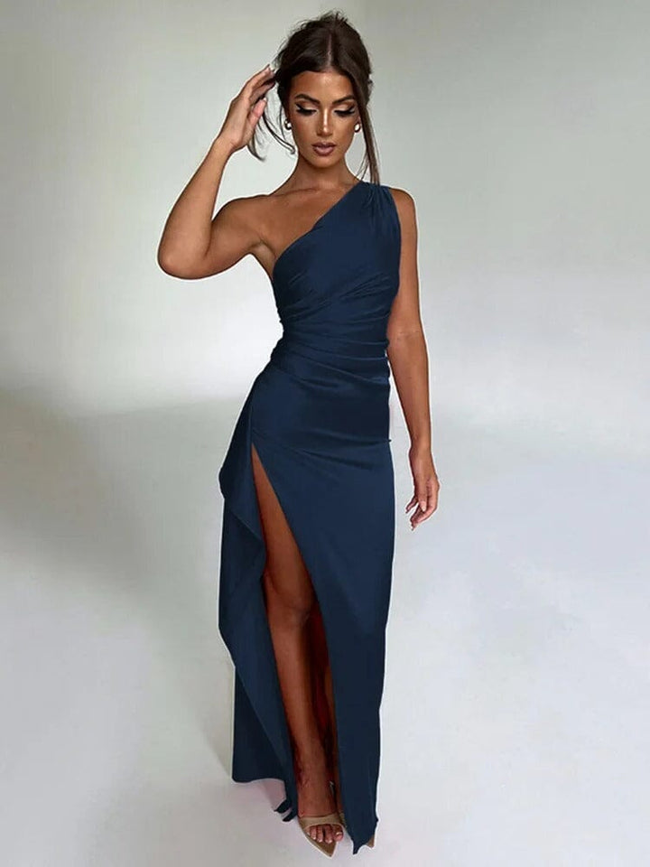 ALESSIA | Slim Fit Silk Maxi Dress