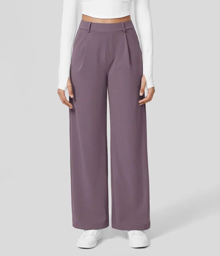 Clara Flex | Pleated Stretch Fabric Pants