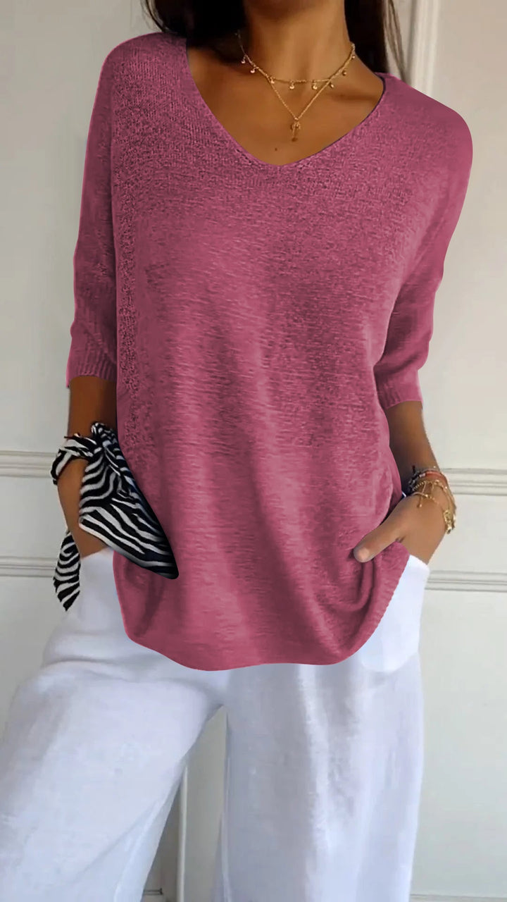 Alexa Knit Top with V-neck