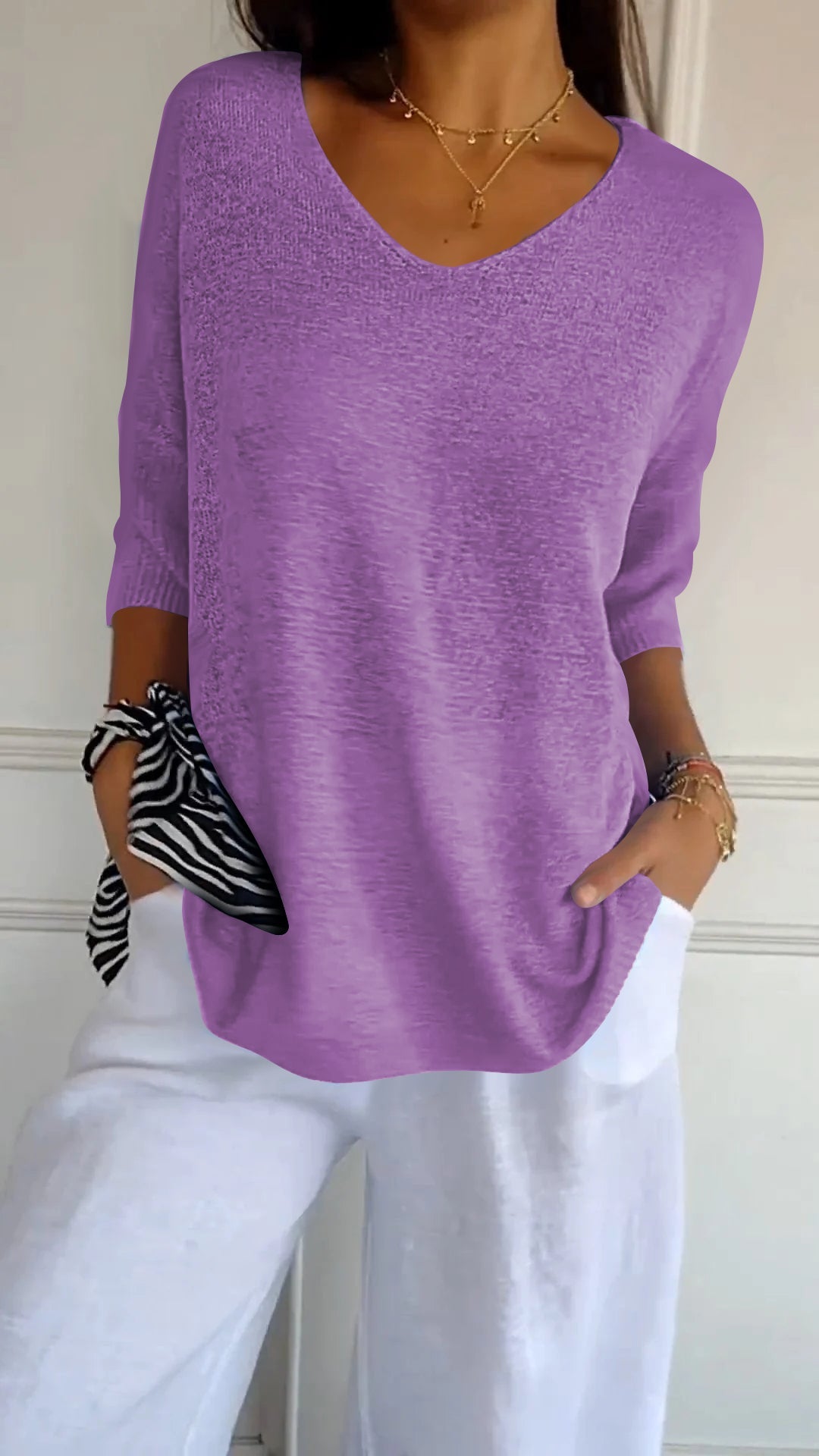 Alexa | Knit Top with V-neck