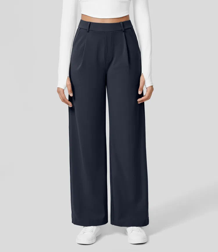 Clara Flex | Pleated Stretch Fabric Pants