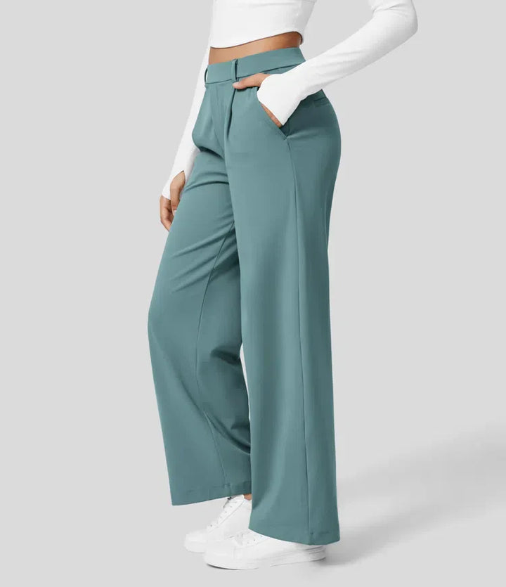 Clara Flex | Pleated Stretch Fabric Pants