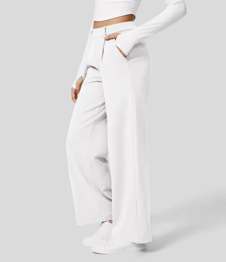 Clara Flex | Pleated Stretch Fabric Pants