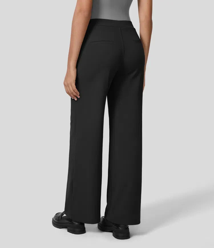 Clara Flex | Pleated Stretch Fabric Pants