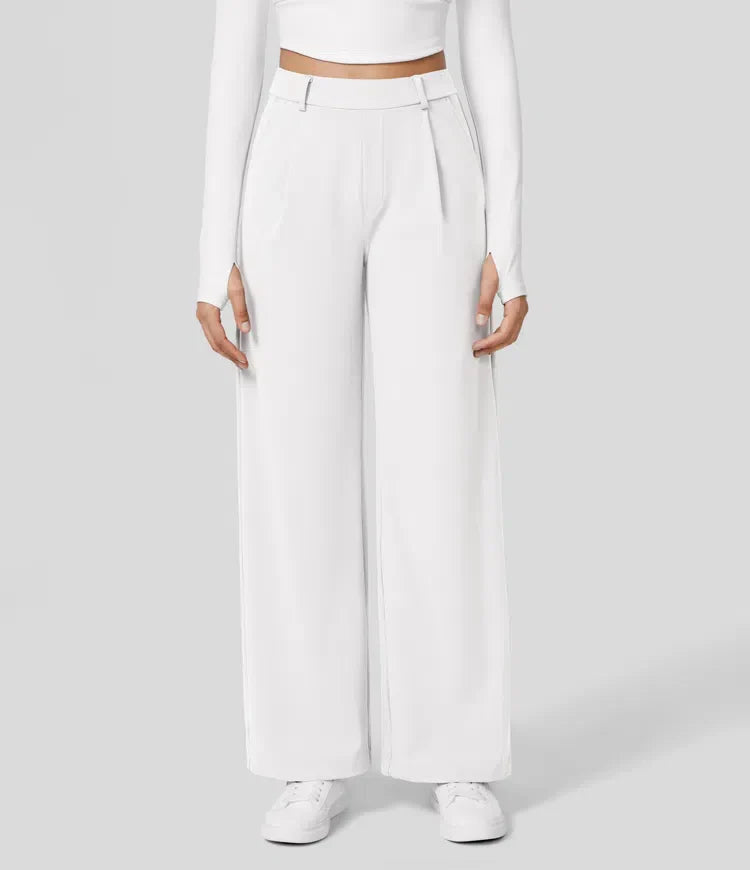 Clara Flex | Pleated Stretch Fabric Pants