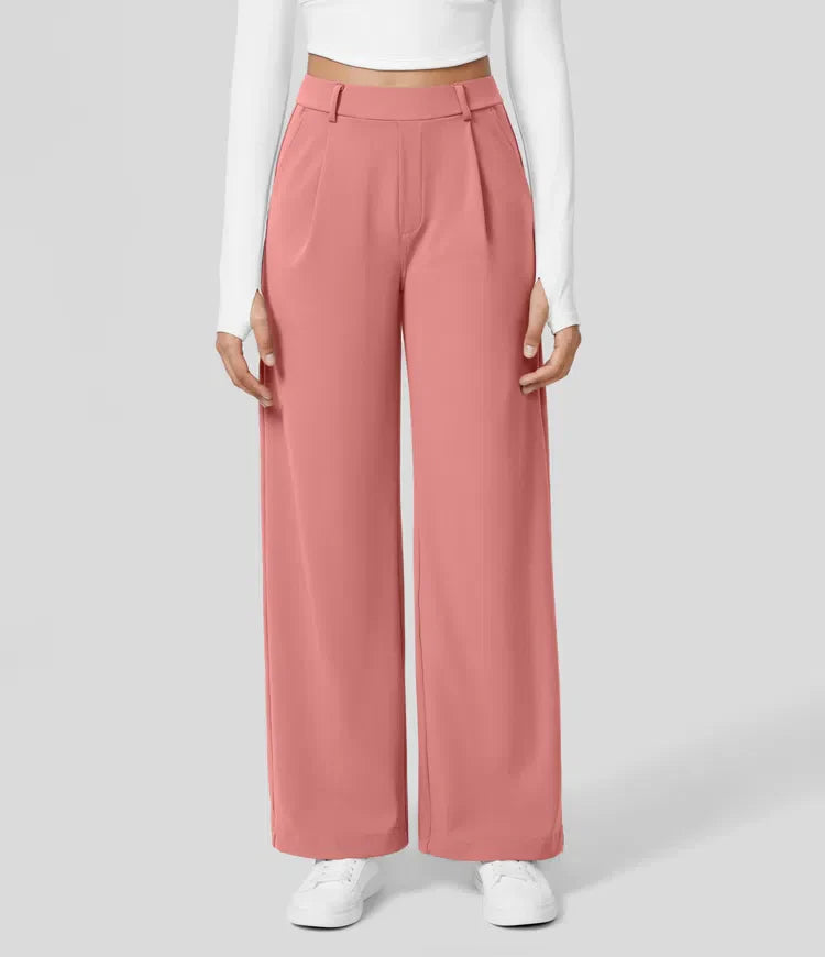 Clara Flex | Pleated Stretch Fabric Pants