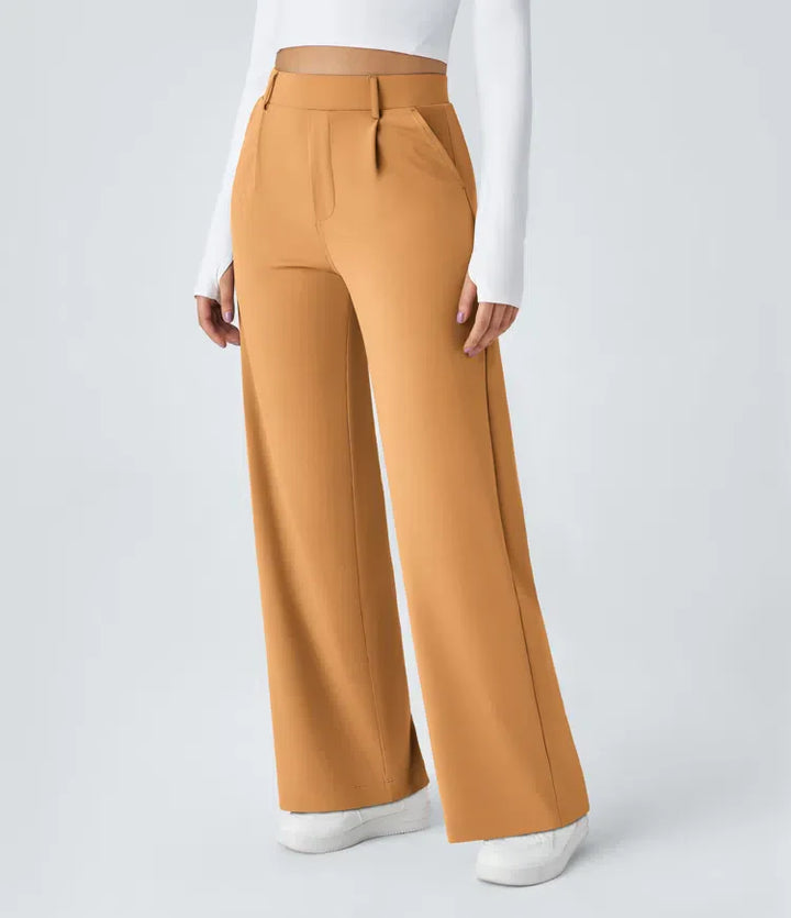 Clara Flex | Pleated Stretch Fabric Pants