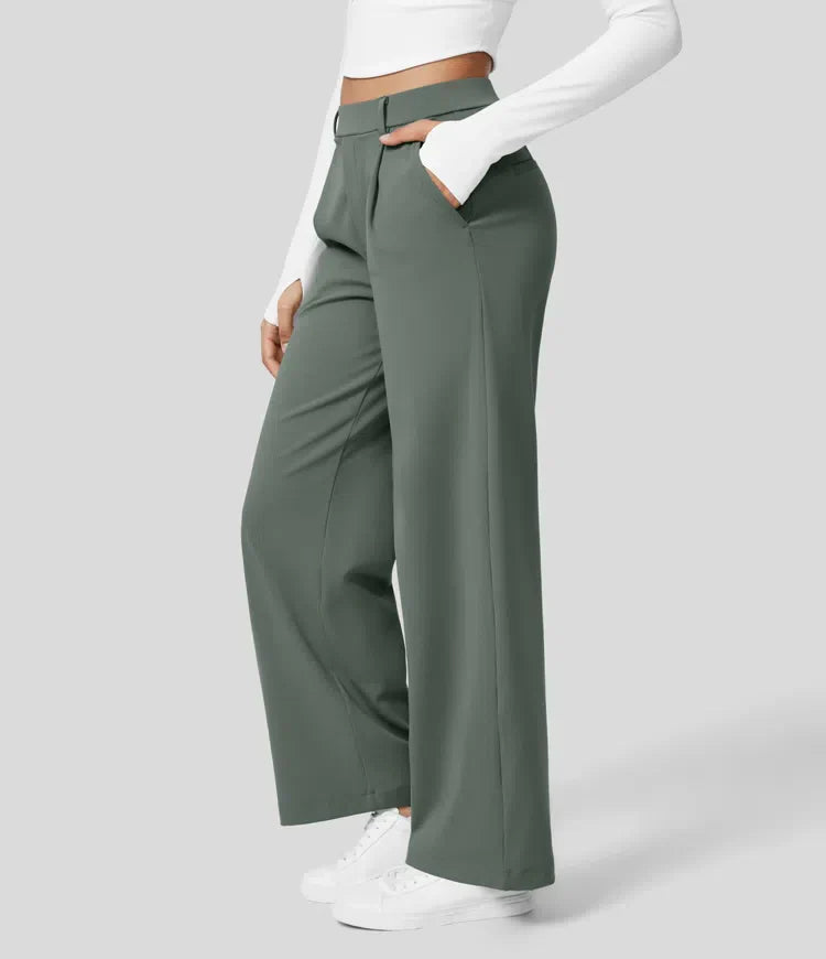 Clara Flex | Pleated Stretch Fabric Pants