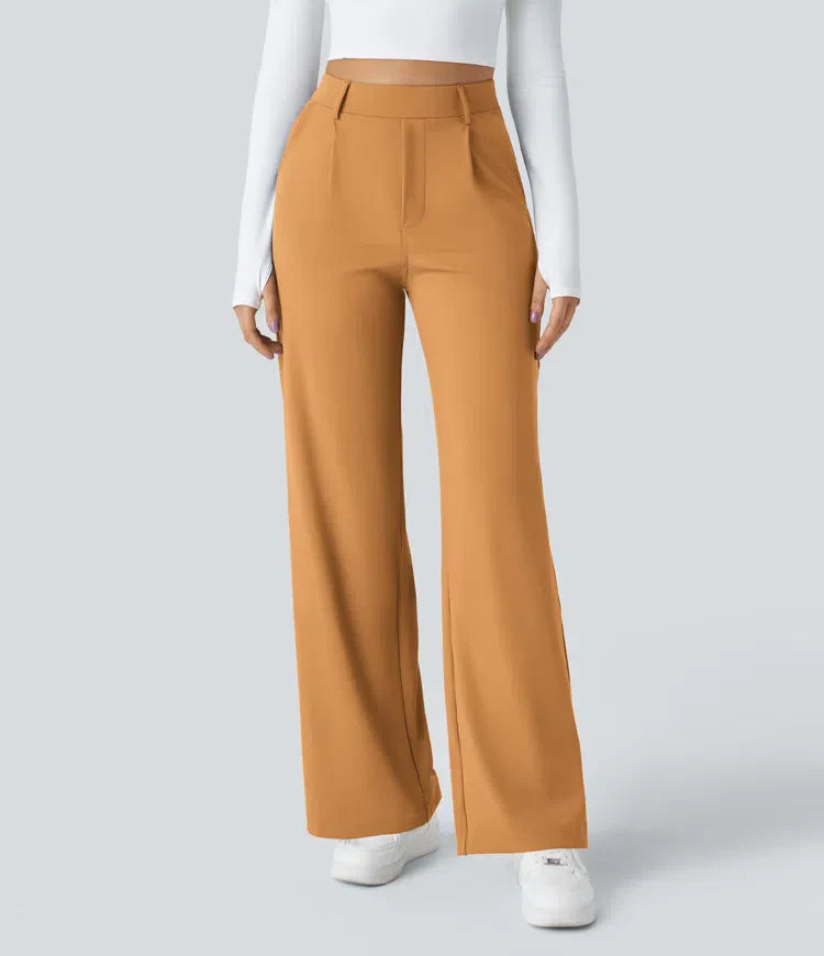 Clara Flex | Pleated Stretch Fabric Pants