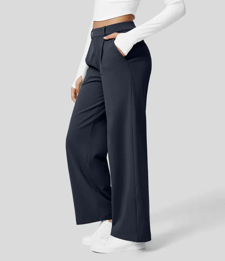 Clara Flex | Pleated Stretch Fabric Pants