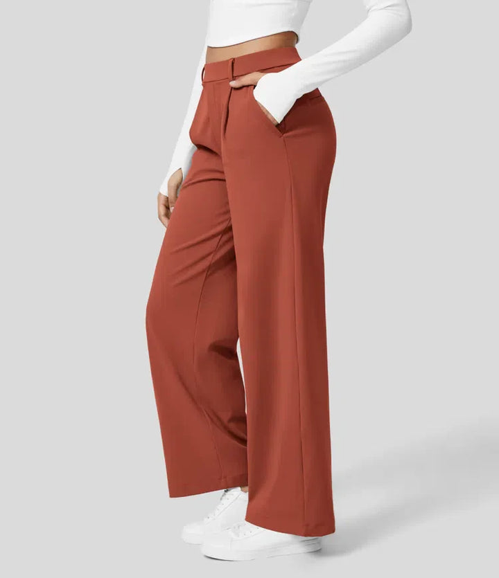 Clara Flex | Pleated Stretch Fabric Pants