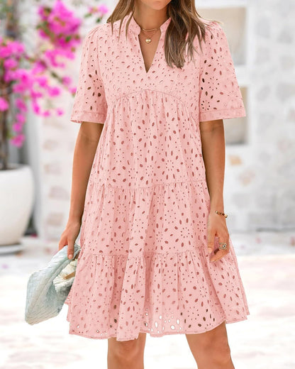 Gia | Lace Ruffle Dress