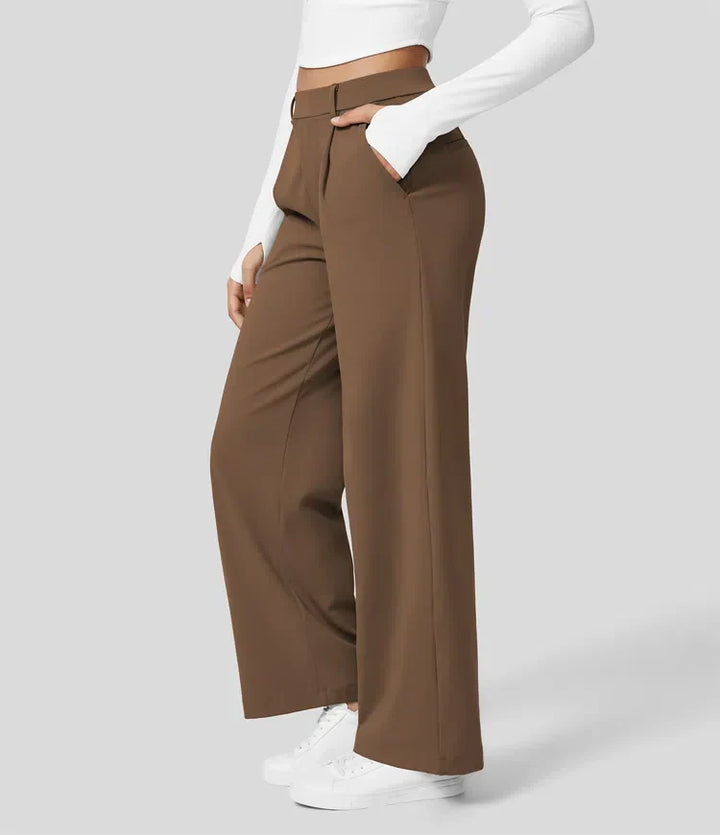 Clara Flex | Pleated Stretch Fabric Pants