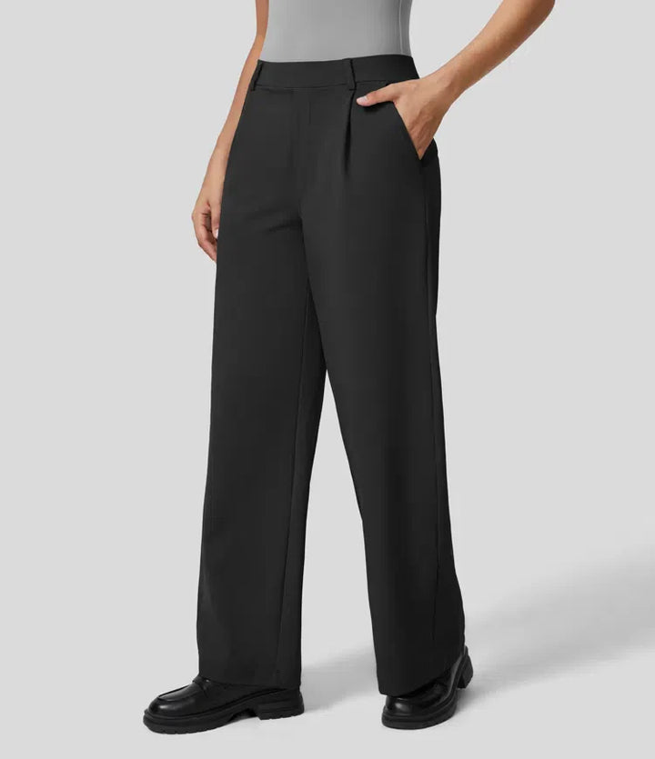 Clara Flex | Pleated Stretch Fabric Pants