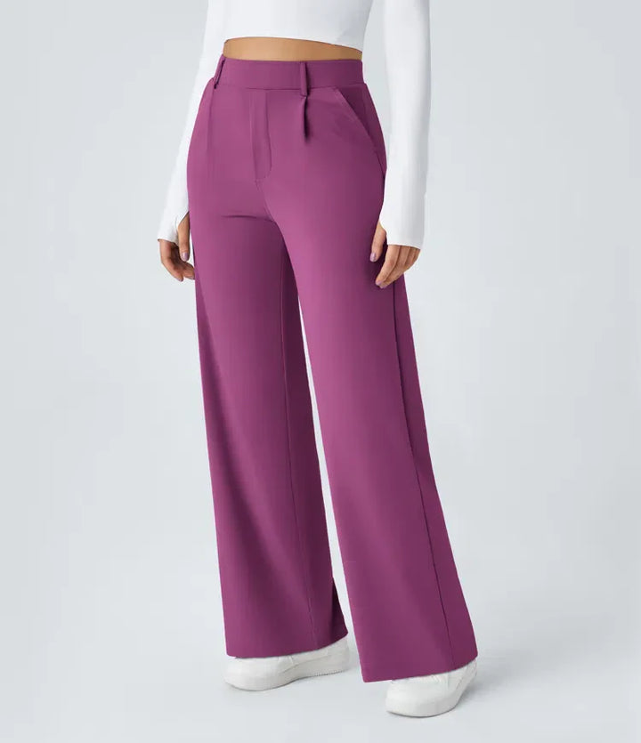 Clara Flex | Pleated Stretch Fabric Pants