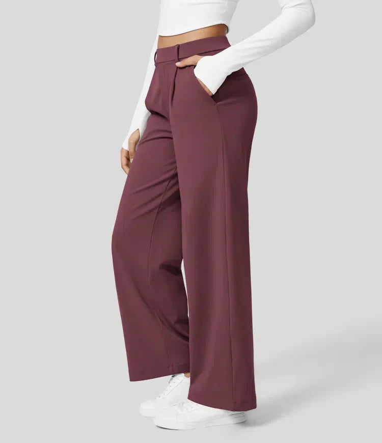 Clara Flex | Pleated Stretch Fabric Pants