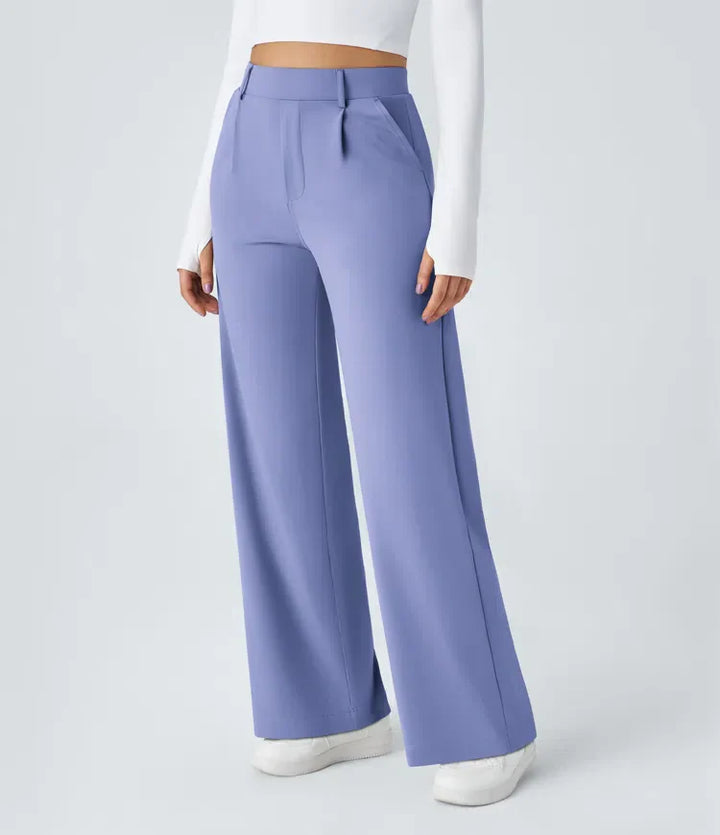 Clara Flex | Pleated Stretch Fabric Pants