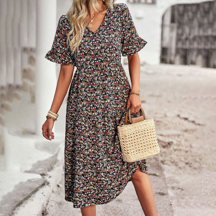 Bohemian Floral Midi Dress | Summer-ready Cotton