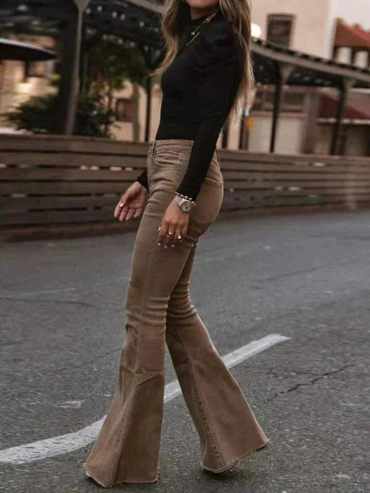 Briana Flared Corduroy Pants | Trendy comfortable bell-bottom pants