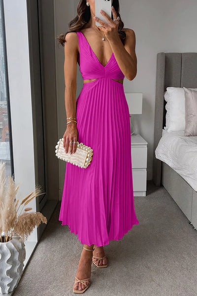 Sophisticated Pleated Maxi Dress | Chelsy