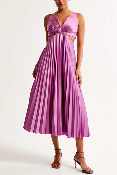 Sophisticated Pleated Maxi Dress | Chelsy