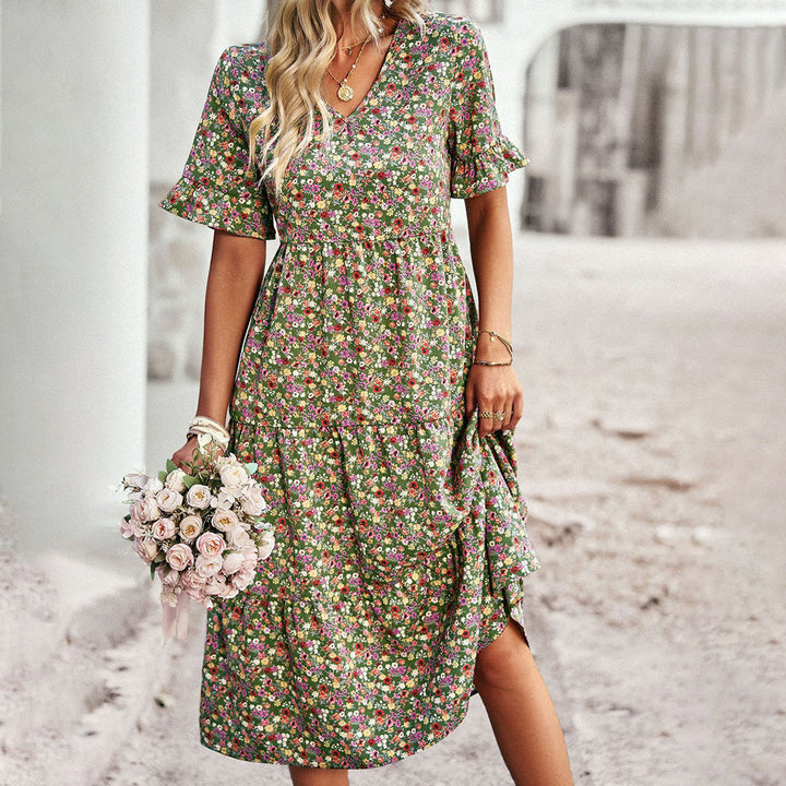 Bohemian Floral Midi Dress | Summer-ready Cotton