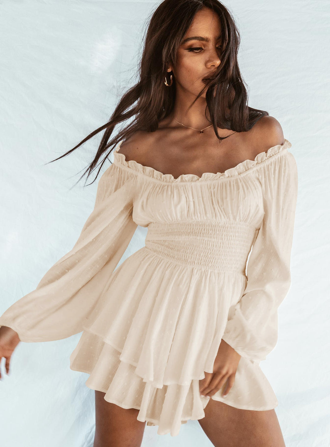 Melissa - Summer Dress with Off Shoulder and Ruffles