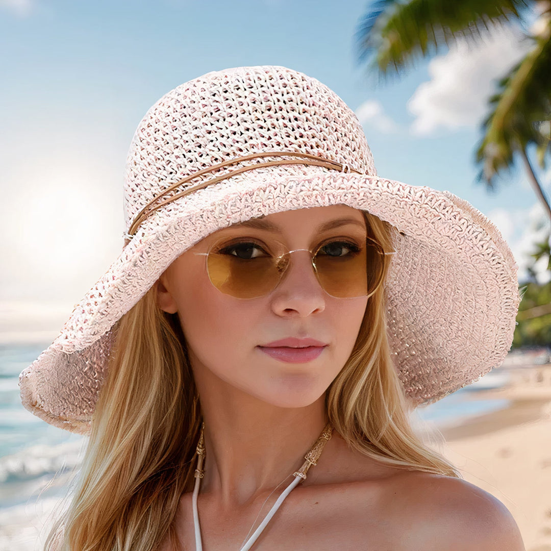 Elegant wide-brimmed folding sun hat | Phoebe