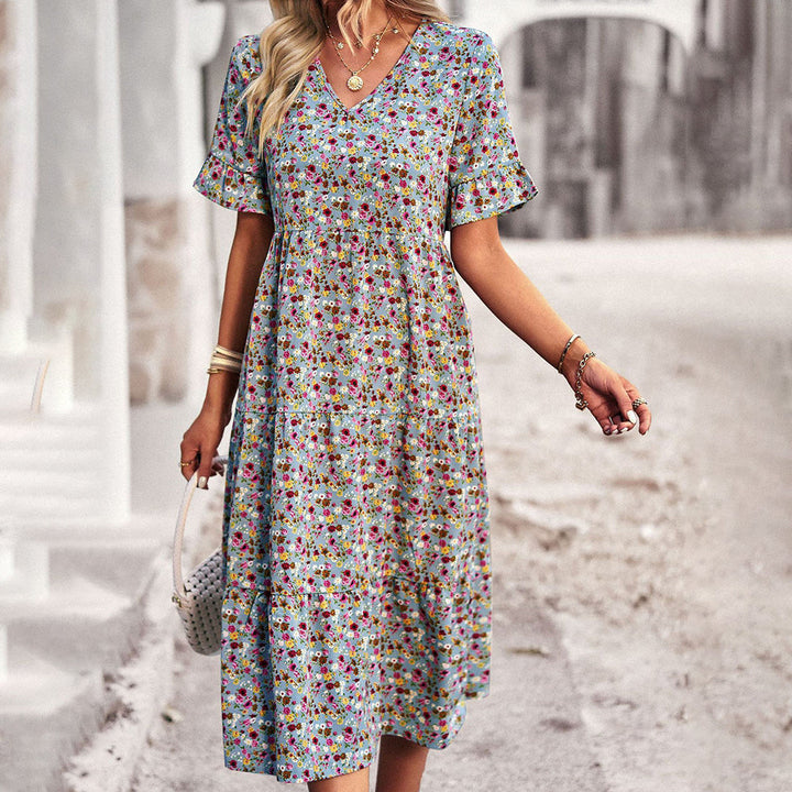 Bohemian Floral Midi Dress | Summer-ready Cotton