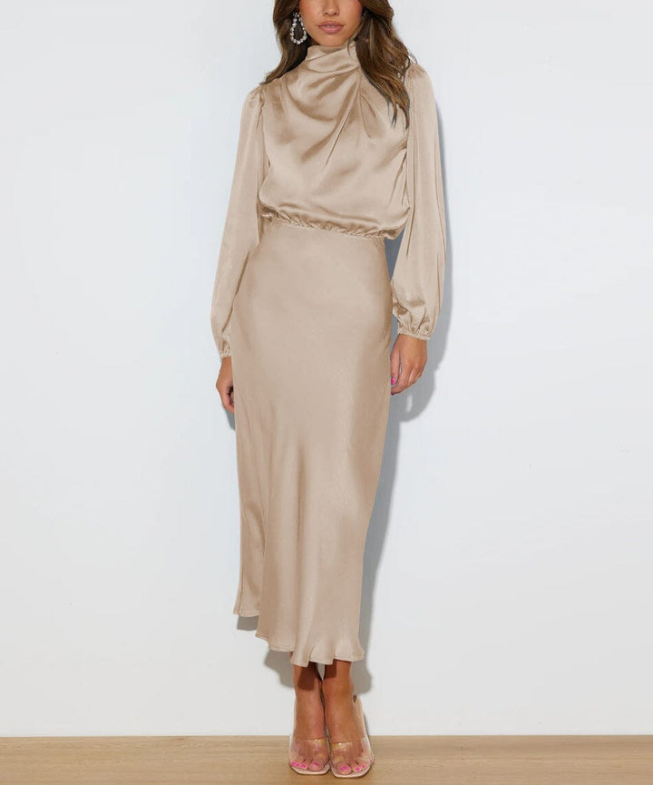 ALESSIA | Elegant Silk Dress with Long Sleeves