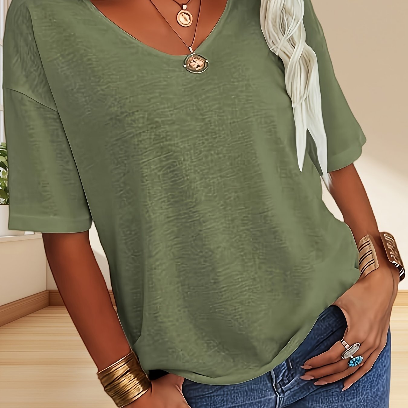 Naomi | Summer V-Neck Blouse