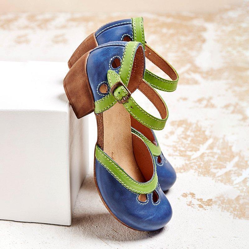 Amanda - Comfortable Low-Heeled Sandals